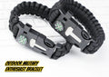 Survival Paracord Bracelet with Compass & Whistle - 2 Pack