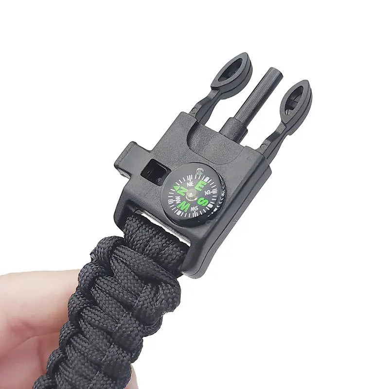 Survival Paracord Bracelet with Compass & Whistle - 2 Pack